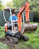 Simon with mini-digger