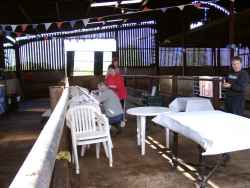 Dot and Margot caught eating of the floor