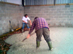 Leveling the concrete