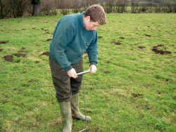 Simon sampling the soil